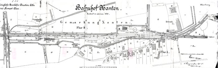 Gleisplan Bahnhof Xanten 1905