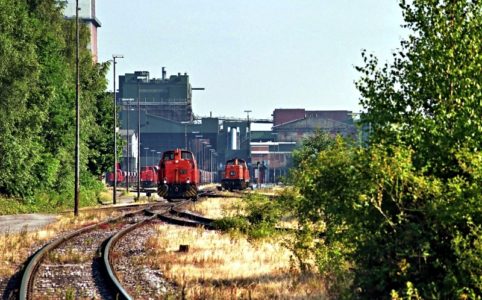 Blick aufs Gleisfeld der Zeche Friedrich-Heinrich in Kamp-Lintfort